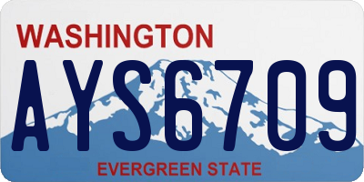 WA license plate AYS6709