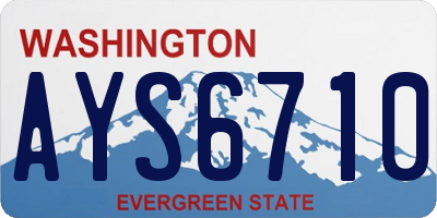 WA license plate AYS6710