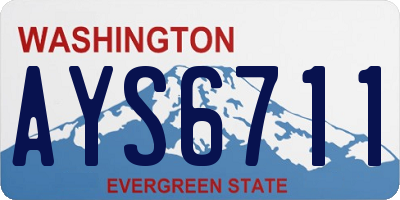 WA license plate AYS6711