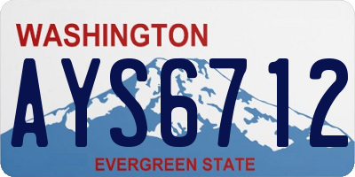 WA license plate AYS6712