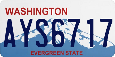 WA license plate AYS6717