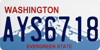 WA license plate AYS6718