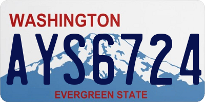 WA license plate AYS6724