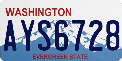 WA license plate AYS6728