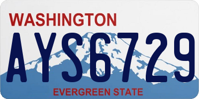 WA license plate AYS6729