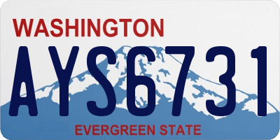 WA license plate AYS6731