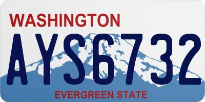 WA license plate AYS6732