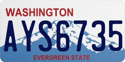 WA license plate AYS6735