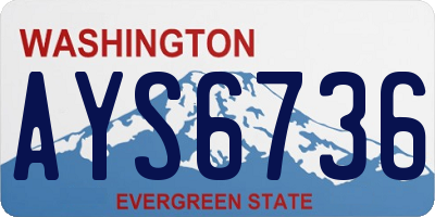 WA license plate AYS6736