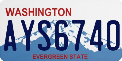 WA license plate AYS6740