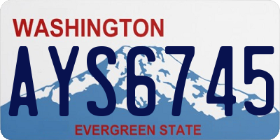 WA license plate AYS6745