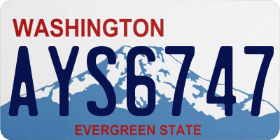 WA license plate AYS6747