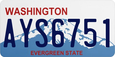 WA license plate AYS6751