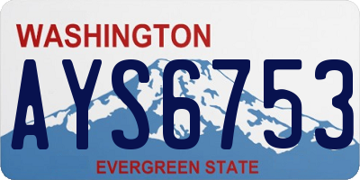 WA license plate AYS6753