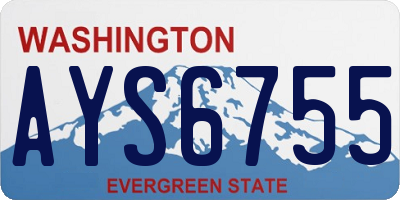 WA license plate AYS6755