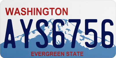 WA license plate AYS6756