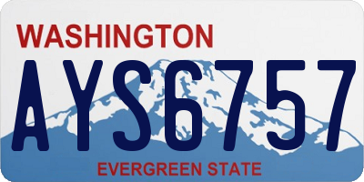 WA license plate AYS6757