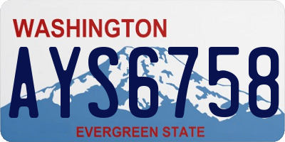 WA license plate AYS6758