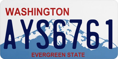 WA license plate AYS6761