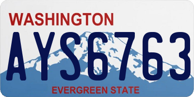 WA license plate AYS6763