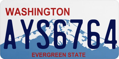 WA license plate AYS6764