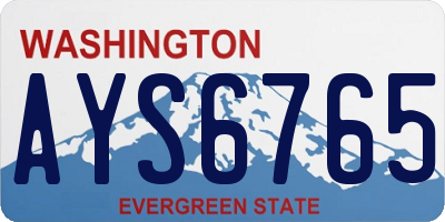 WA license plate AYS6765