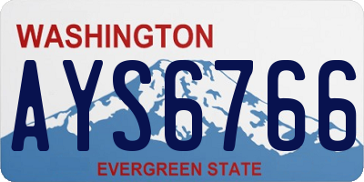 WA license plate AYS6766