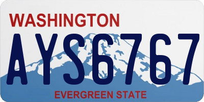 WA license plate AYS6767