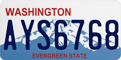 WA license plate AYS6768