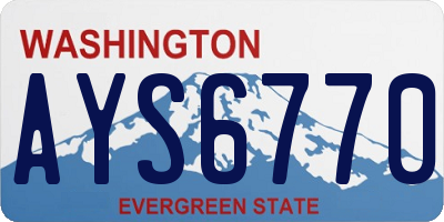 WA license plate AYS6770