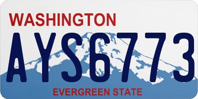 WA license plate AYS6773