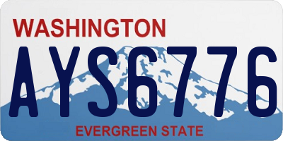 WA license plate AYS6776