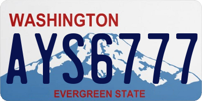 WA license plate AYS6777