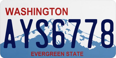 WA license plate AYS6778