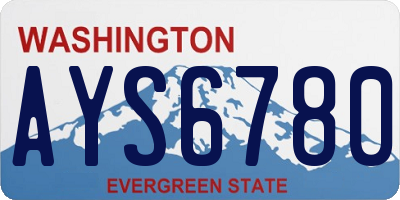 WA license plate AYS6780