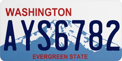 WA license plate AYS6782