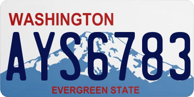 WA license plate AYS6783