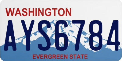 WA license plate AYS6784