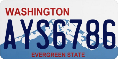 WA license plate AYS6786