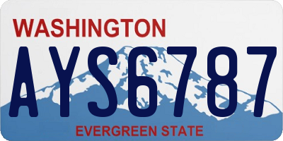 WA license plate AYS6787