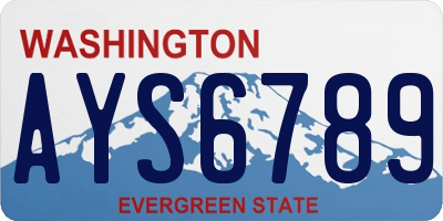 WA license plate AYS6789