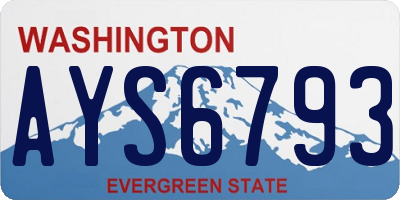 WA license plate AYS6793