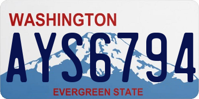 WA license plate AYS6794
