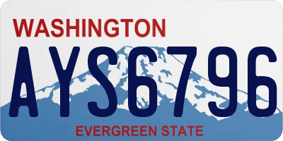 WA license plate AYS6796