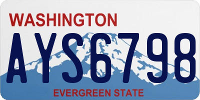 WA license plate AYS6798