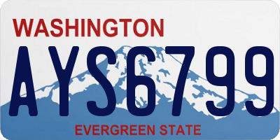 WA license plate AYS6799