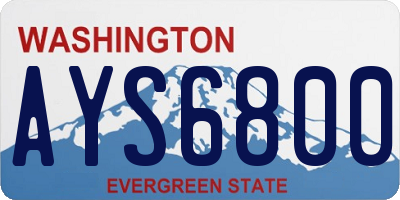 WA license plate AYS6800
