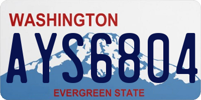 WA license plate AYS6804