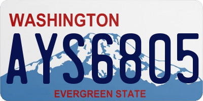 WA license plate AYS6805