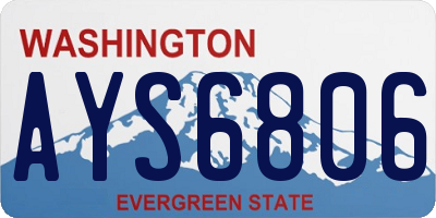 WA license plate AYS6806